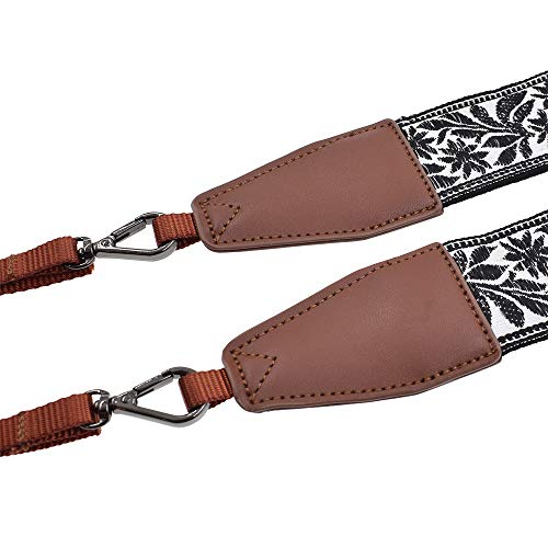Lifemate Woven Vintage Soft Camera Strap Belt For All Dslr Camera, Neck Shoulder Camera Strap For Canon, Nikon,Pentax, Sony, Fujifilm And Digital Camera (Black Floral Patterns) #TOP4