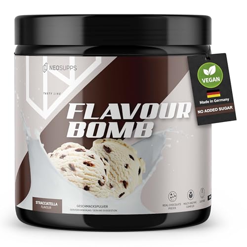 Neosupps Geschmackspulver Stracciatella 250g, Kalorienarmes Flavour Pulver zum Süßen, vielseitig einsetzbar für Lebensmittel & Getränke, ohne viel Zucker & Kalorien, geprüfte Qualität, Made in Germany