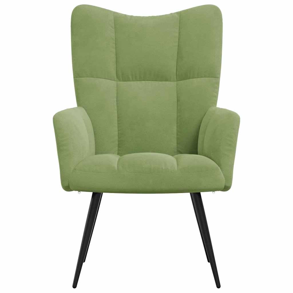 vidaXL Relaxsessel Fernsehsessel Polsterstuhl Polstersessel Relaxstuhl Sessel Stuhl Ohrensessel Loungesessel Armsessel Wohnzimmer Hellgrün Samt