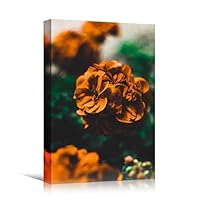 Canvas Wall Art Orange Petals Closeup Bedroom Colorful Floral Multicolor Petal Photography Romantics - 12x18 inches