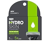 Schick Hydro Skin Comfort Sensitive 3 Blade Razor Refills, 5 Count