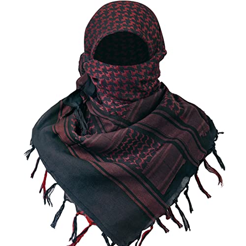 Aonal Military Shemagh Tactical Desert Scarf, 100% Cotton Keffiyeh Neck Head Scarf Wrap for Men Women