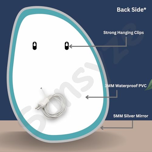 Image of Sunsyze Led Mirror for Bathroom| Mirror with Light Options (Warm,White and Natural) | Wall Mount Backlit Mirror in Unique Shape 24x30 inch