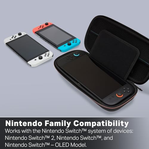 Image of PowerA Protection Case for Nintendo Switch 2 - Black, Officially Licensed, Protective Storage, Holds up to 9 Game Cards and 2 microSD Express Cards, Integrated Play Stand