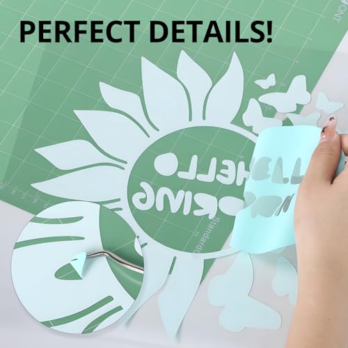 Image of HTVRONT HTV Rolls Heat Transfer Vinyl - 12 inch x 8ft Mint HTV Vinyl for Shirts, Iron on Vinyl for All Cutting Machine - Easy to Cut & Weed for Heat Transfer Design (Mint)