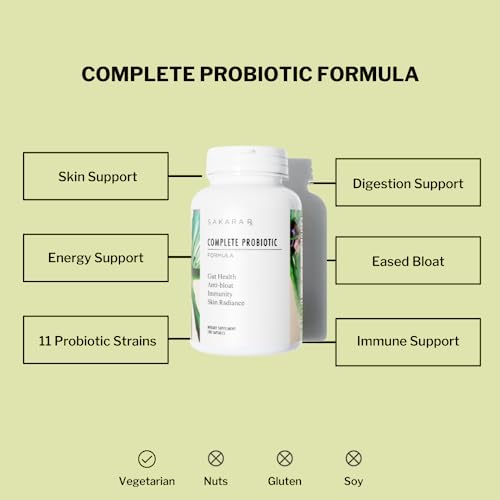 Sakara Complete Probiotic Formula For Gut Health, 180 Capsules, 3 Billion Cfus Per Serving #TOP1