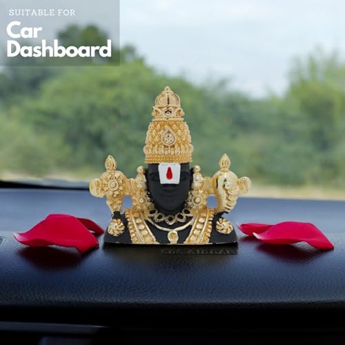 Image of Neodrift Lord Venkateswara Idol for Car Dashboard (Real 24kt & 999 Silver Plated, Dual-Tone Gold & Silver) (Model ND15) - Enhance Your Drive