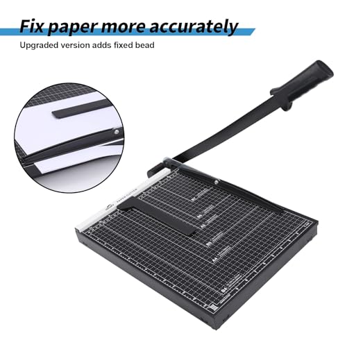 Image of ISDIR 15 inch Guillotine Paper Cutter with Dual Pressure Bars, 15 Sheet Capacity, Magnetic Guide, Blade Lock, Heavy Duty Metal Base, for Cardstock, Crafts, DIY, Photos & Office