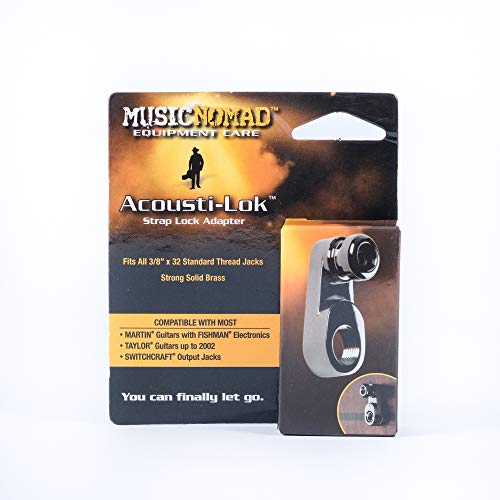 MusicNomad Adaptador Acousti-Lok Strap Lock para tomadas de saída padrão para guitarras acústicas (M