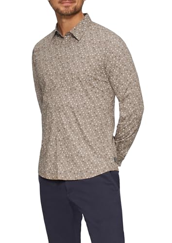 s.Oliver Slim Fit: Gemustertes Popeline-Hemd mit Kentkragen