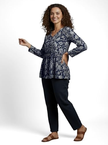 Image of Casual Rayon V-Neck Full Sleeves Stylish Peplum Top for Women(28 inch Inches)