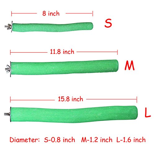 Image of Bird Perch Rough-surfaced Nature Wood Stand Toy Branch for Parrots (Straight Perch, M)