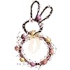 Spring door wreath easter bunny decor with twigs bow and flowers purple and pink artificial wreath rabbit for easter home decoration farmhouse outdoor indoor wall mantel window decor  urban country home decor
