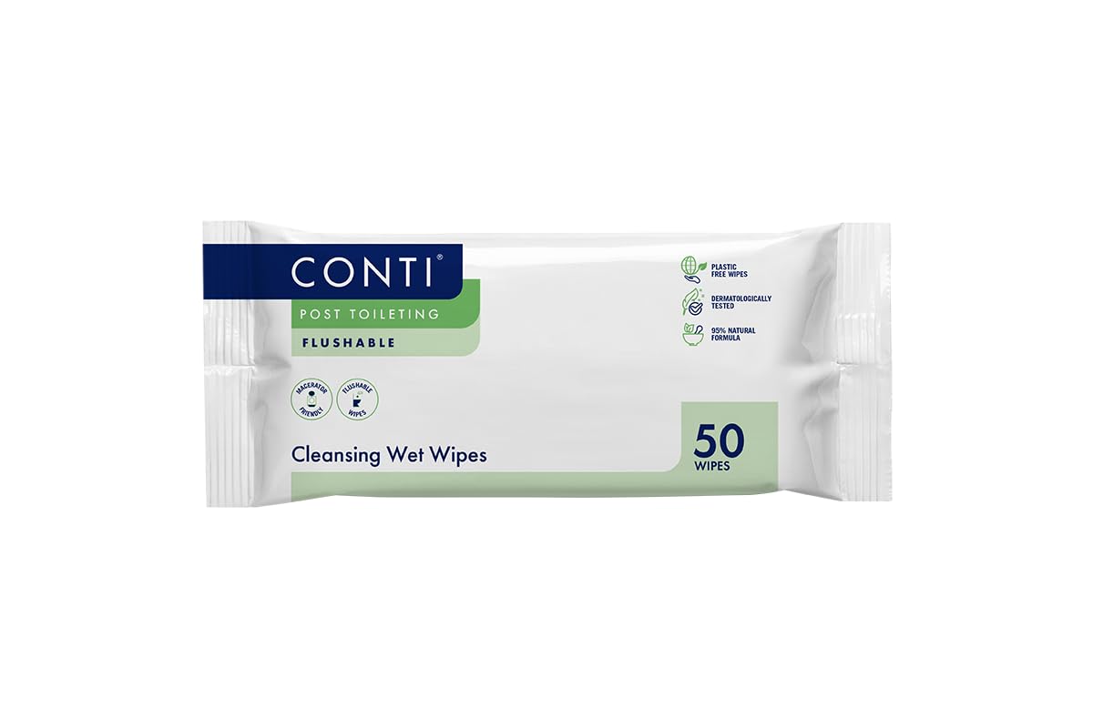 Conti® Post Toileting Wet Wipes - Fragrance Free (50 Wipes)