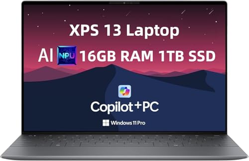 Image of New XPS 13 Business Laptop, Copilot+ AI PC(13.4 inch 2K 120Hz InfinityEdge, Snapdragon X Plus (> Core i7-1355U) 16GB LPDDR5X RAM 1TB SSD), Thin & Light, Fingerprint Reader, 27Hrs Battery Life, Win 11 Pro