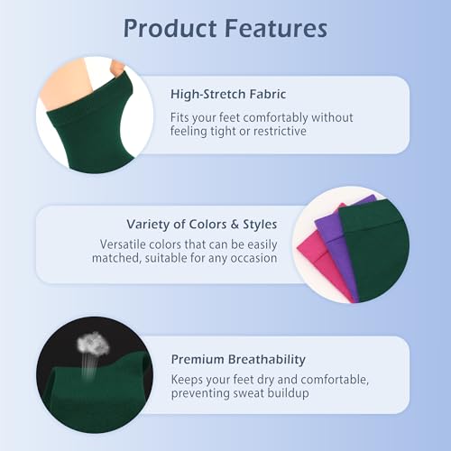 Womens Viscose Bamboo Crew Socks Thin Casual Ultra Soft Colorful Above Ankle Socks Breathable Comfortable 3/6 Pairs2