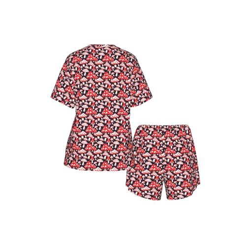 Papel pintado de hongos rojo y blanco con estampado de setas para decoración de pared 6