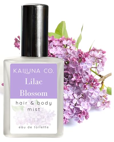 Lilac Blossom Natural Hair & Body Mist Spray, Pure Essential and Fragrance Oils, Alcohol-Free, Handmade in California, 0.5Fl Oz