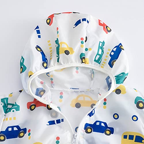 Toddler Boys Girls Sunscreen Jackets Printing Cartoon Hooded Outerwear Zipper Coats Snow Jackets for (Yellow, 2 Years)3