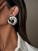 Statement Earrings for Women Chunky Gold Earrings Big Spiral Earrings Large Swirl Earings Geometric Trendy Fashion Jewelry Gifts (silver)