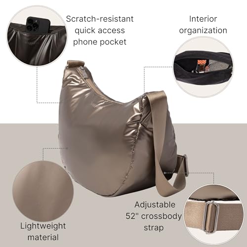 Image of Baggallini Swift Crescent Crossbody Bag for Women - Lightweight 12 inchx8 inch Travel Purse Handbag