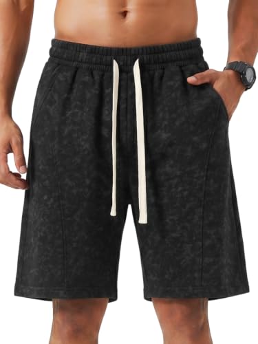 Amazon.com: ZUY Men's Baggy Sweat Shorts Cotton Fleece 8