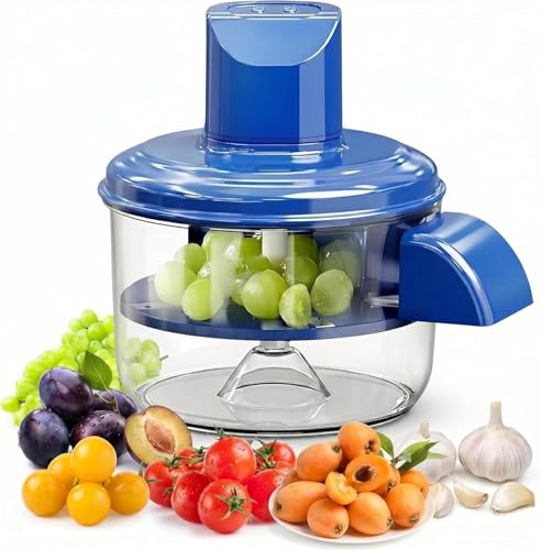 Image of Cordless Automatic Grape & Garlic Peeler Machine | 1400ML Electric Fruit & Vegetable Peeling & Chopping Processor | Multipurpose Kitchen Tool for Home Use