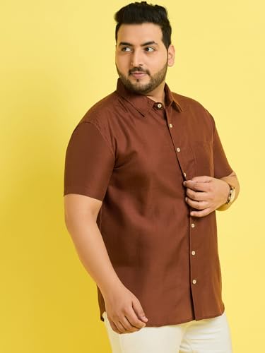Image of Bigbanana Plus Size Men's Regular Fit Solid Shirt