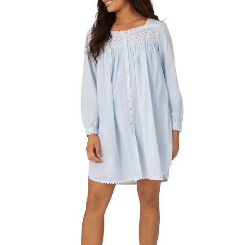Image of Eileen West Queen Anne's Lace Womens Sleepwear & Loungewear - Heirloom Dream Collection - 100% Cotton Long Sleeve Short Robe