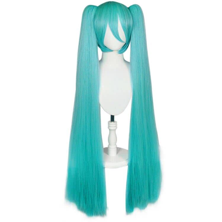 Ebingoo Blue Braided Cosplay Wig for Women + Wig Cap Long Straight Synthetic Costume Wig for Halloween Costume Anime Party: Green