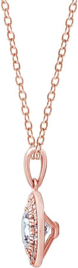 Amazon Essentials Platinum Plated Sterling Silver Halo Pendant Necklace set with Round Cut Infinite Elements Cubic Zirconia, (previously Amazon Collection) - Image 2