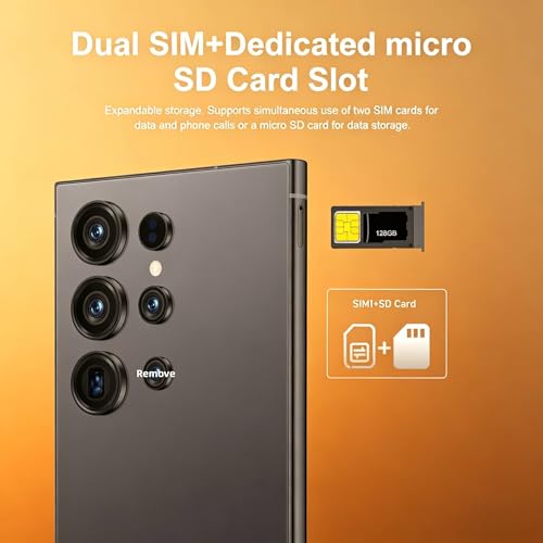 Image of Unlocked Phone C24 Ultra Android Phone 256GB+8GB Large Storage Smart Phone, Android 14 Cell Phone, 6800 mAh Battery, 6.8-inch /5G Dual SIM [Works with T-Mobile, AT&T] Black