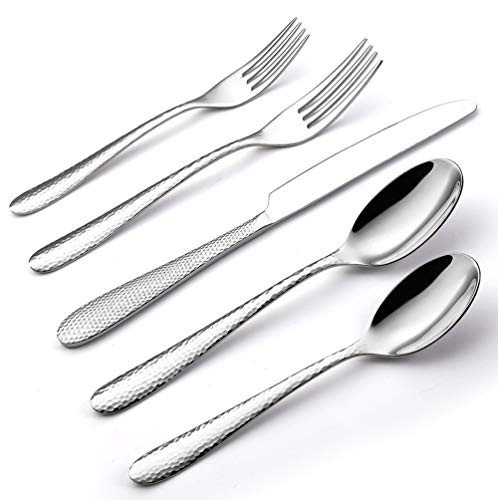 Flatware Set,UROPHYLLA 20 Piece Silverware set Stainless Steel Tableware Dinnerware Mirror Polished Service for 4 Include 4 Knives 8 Forks 8 Spoons Dishwasher Safe Heat Resistant Cutlery Not-Bend