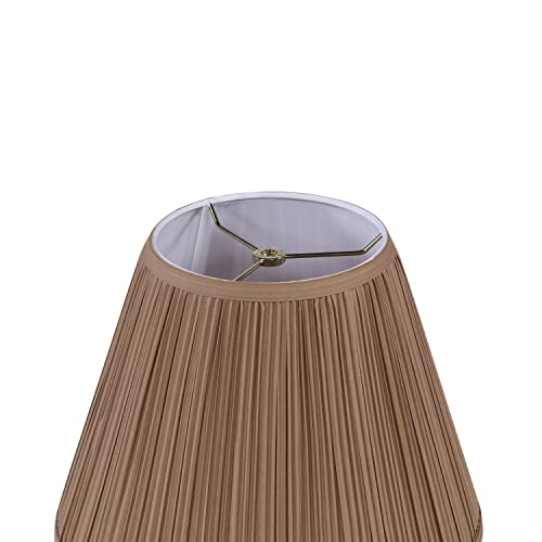 Image of Aspen Creative 32072, Hardback Empire Transitional Spider Lamp Shade, Mushroom Pleated Sienna Brown, 7 inch Top x 13 inch Bottom x 10 inch Slant