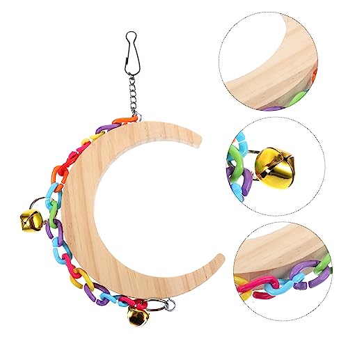 YARNOW-Bird-Swing-Toy-Wooden-Bird-Swing-Parrot-Toy-Parrot-Supplies-Household-Bird-Swing-Parrot-Swing-Toy-Bite-Resisting-Parrot-Swing-Bird-Moon-Swing-Toy-Household-Parrot-Swing-Bird-Toy