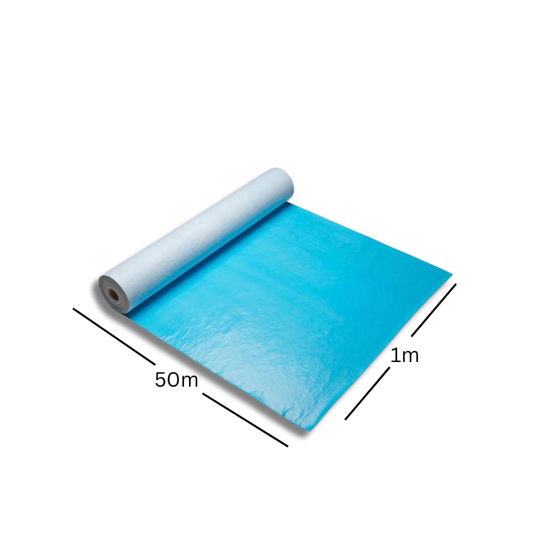 Perfect Cover Feutrine Autocollante Perméable à l’Air 1 m x 50 m – Bâche de Protection Sol Chantier pour Rénovation, Adaptée aux Sols en Bois et Carrelage, Résistante aux Liquides | 160 g/m²