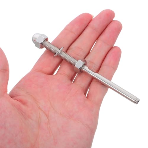 Conectores para barandillas y escaleras de cable de acero inoxidable con tensores de 8 piezas 5