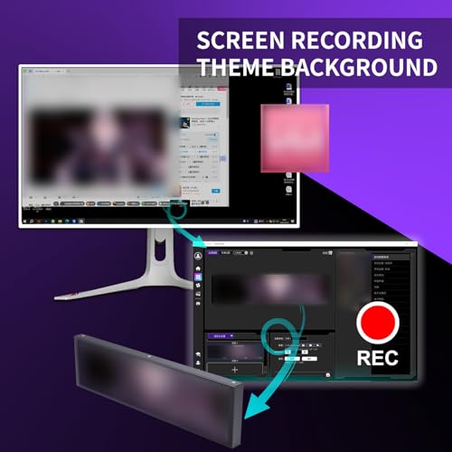 Image of 9.2 inch PC Case Side Screen, Customizable Monitor Display for System Stats and Animated Themes, USB Powered, Supports Wallpaper, GIF and Hardware Monitoring (Black)