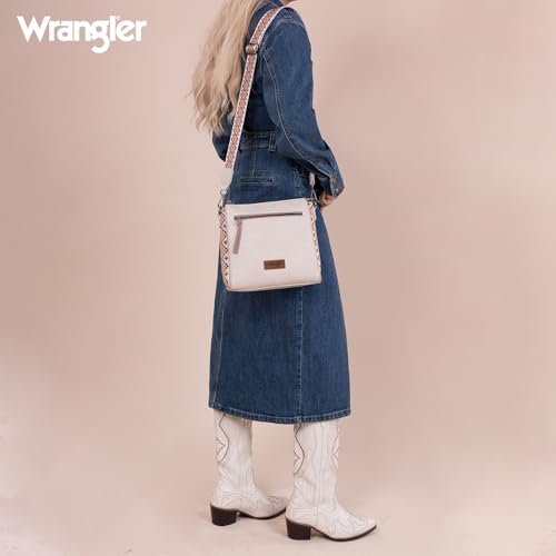 Image of Wrangler Aztec Crossbody Purse Medium Shoulder Bags for Women Western Handbag with Guitar Strap