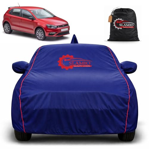 Image of Car Cover for Volkswagen Polo GT 2010-2026 | 100% Waterproof Heavy-Duty 3-Layer Body Cover | All-Weather Rain, UV, Sun & Dust Protection | Custom Fit | Mirror & Antenna Pockets | Navy Blue