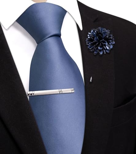 Image of Hi-Tie Men's Extra Long Solid Satin Tie Set 63 Inch /70 Inch Formal Necktie