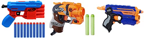 Image of Nerf N-Strike Elite Fire Strike Blaste & Nerf Alpha Strike Fang QS-4 Toy Blaster, 4-Dart Blasting Fire, 10 Official Nerf Elite Darts Easy Load-Prime-Fire & Nerf MicroShots Zombie Strike Hammershot