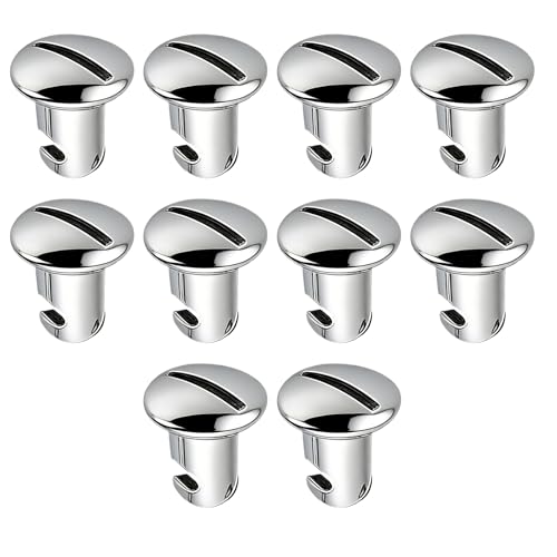 VPZMT .500 Grip 7/16 Aluminum Button Oval Head Turn Quarter Dzus Fasteners 10 Pcs-Chrome