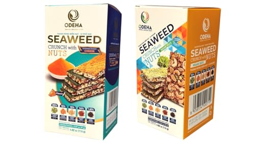 Image of Combo - Cheese Seaweed Nuts and Seaweed Wasabi Nuts - Thanh Rong Bien Vi Pho Mai va Thanh Rong Bien Vi Wasabi - 4 Oz per Box with 2 Boxes per Order