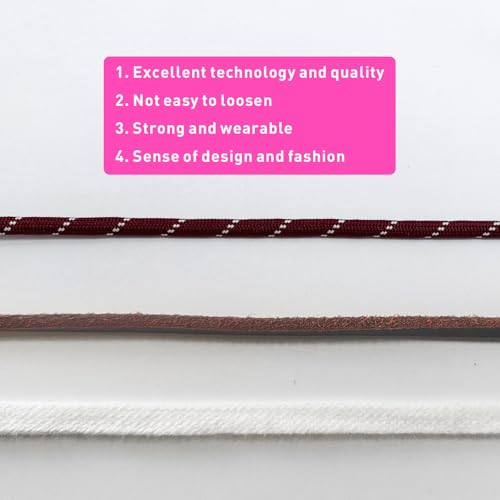 Image of 4Pcs Mixed Color Shoe Laces for Sneaker, Flat Leather Round Shoelaces Replacement Laces kit