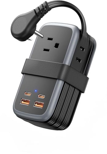 NTONPOWER GAN Ultra 65W USB Fast Charging Station, 7 in 1 Travel Power Strip with 3 Outlets 4 USB (2 USB C), Extension Cord 4ft, Travel Essentials, Cruise Power Strip Compatible with MacBook, iPhone