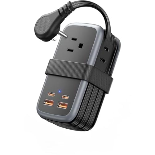 NTONPOWER GAN Ultra 65W USB Fast Charging Station, 7 in 1 Travel Power Strip with 3 Outlets 4 USB (2 USB C), Extension Cord 4ft, Travel Essentials, Cruise Power Strip Compatible with MacBook