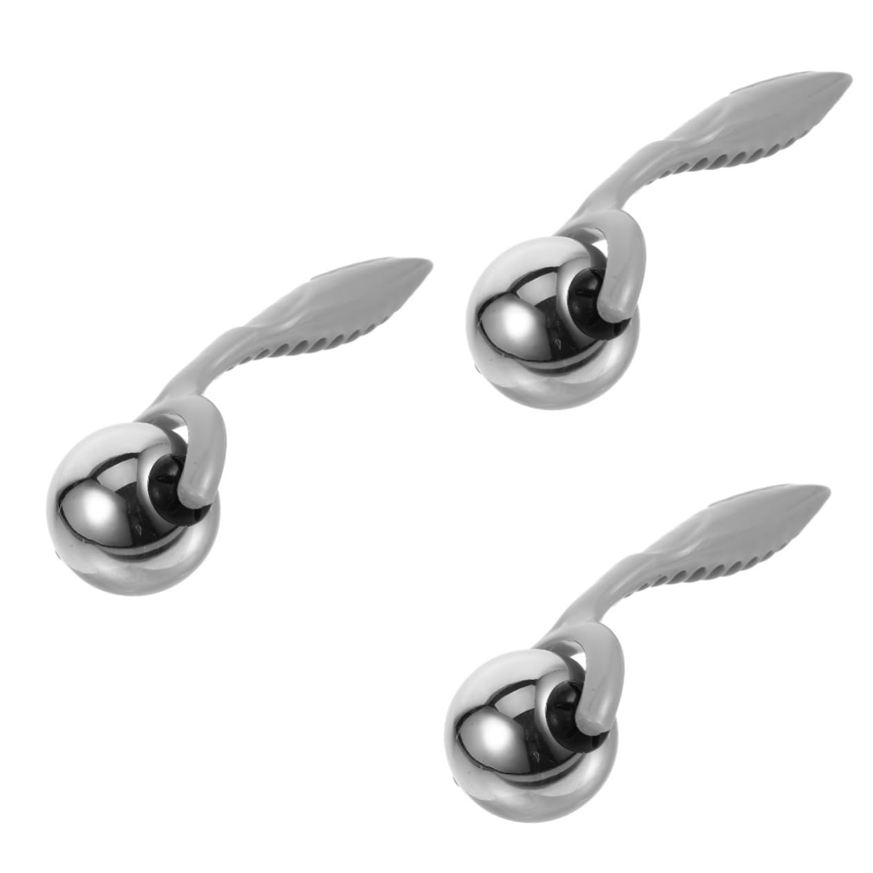 3 Stück Gesichts-Guasha-Tool Roller-Gesichtsmassagegerät Guasha-Roller für das Gesicht gesichtsmassagegerät aus metall Gesichts-Guasha-Schabewerkzeug Nur Grey