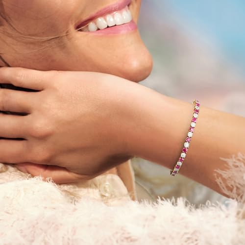 Ross-Simons 5.75 ct. t.w. Ruby and 1.00 ct. t.w. Diamond Tennis Bracelet in 18kt Gold Over Sterling2