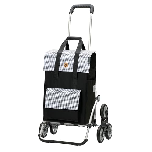 Andersen Einkaufstrolley - klappbar - 54 Liter - Treppensteiger - Aufhängung für Einkaufswagen - belastbar 50 kg - Aluminium - Trolley - Rad Ø 3 x 13 cm - Royal Shopper Milla schwarz